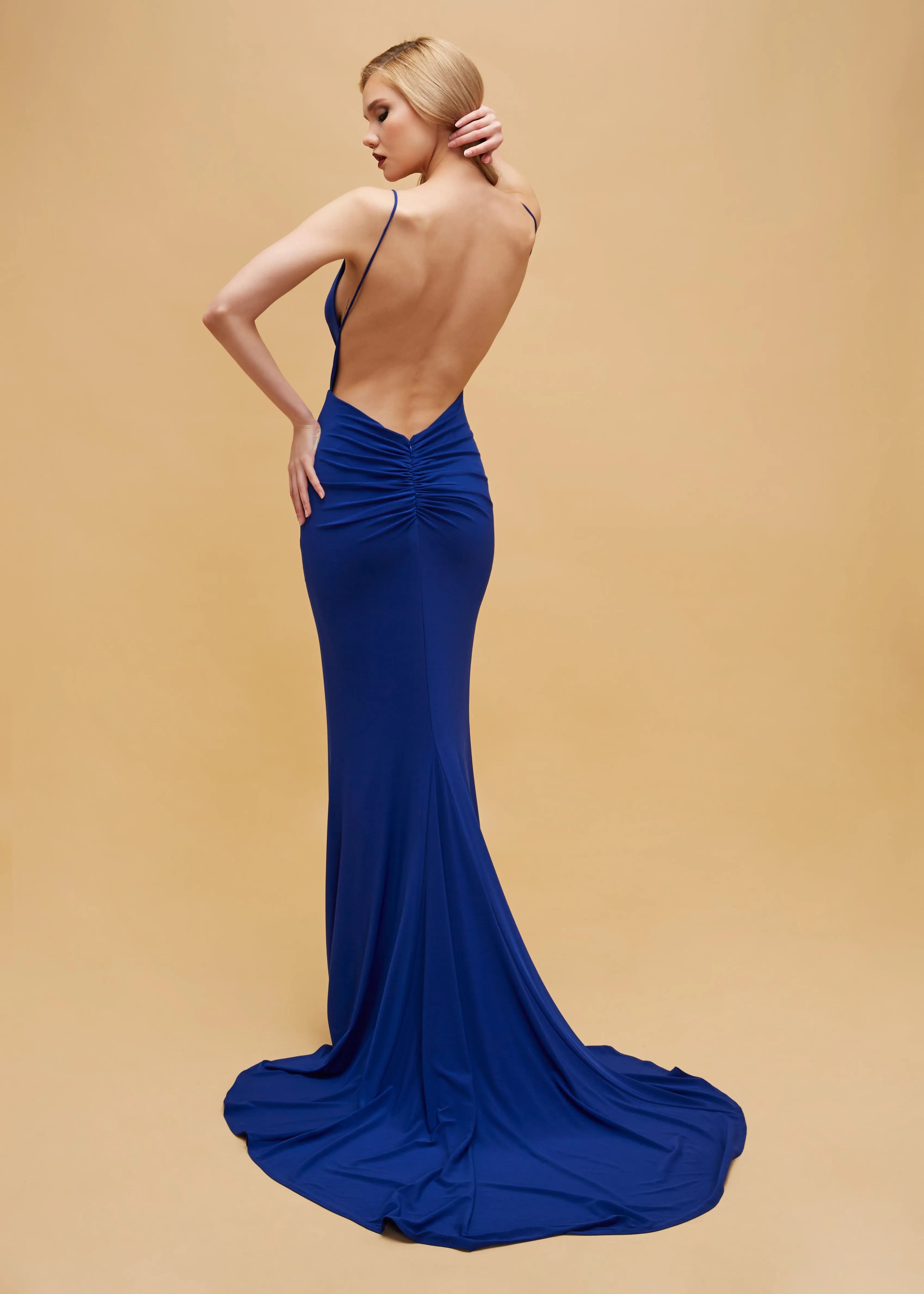 Millie open back mermaid stretch gown