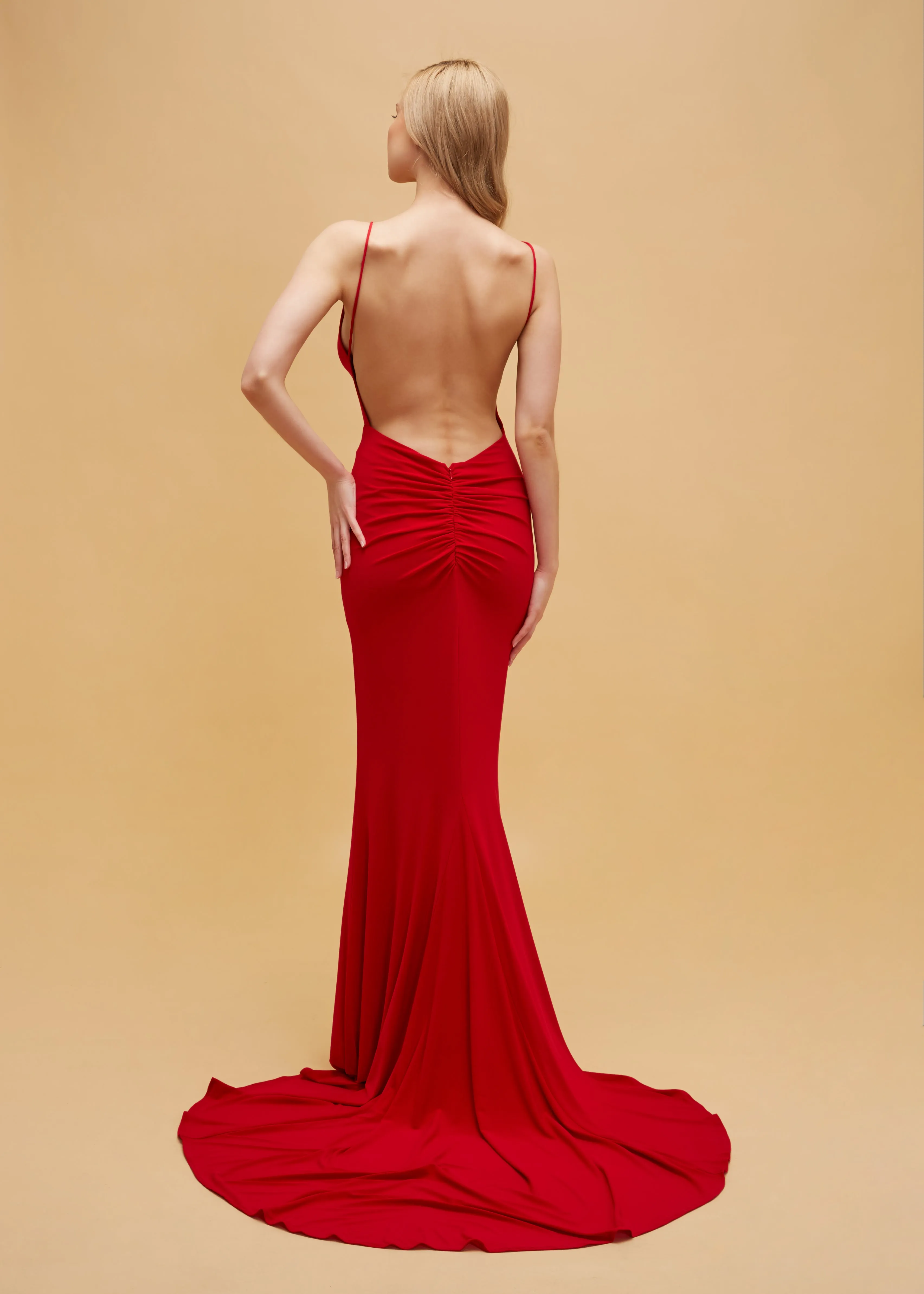 Millie open back mermaid stretch gown