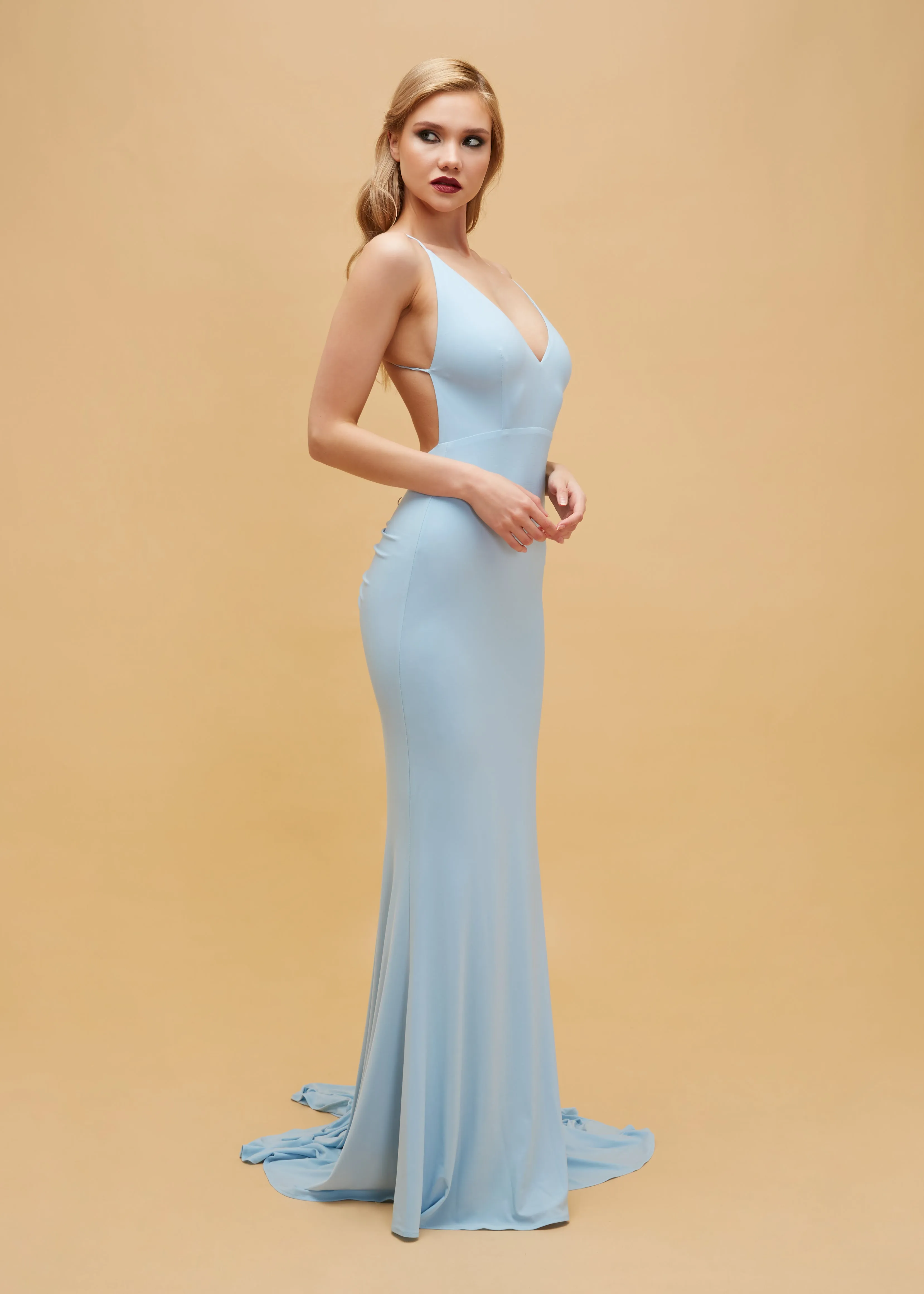 Millie open back mermaid stretch gown