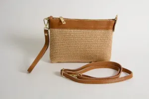 Mini Bag Rafia Natural Cuoio