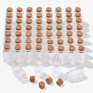 Mini Decorative Glass Bottles with Corks Lids
