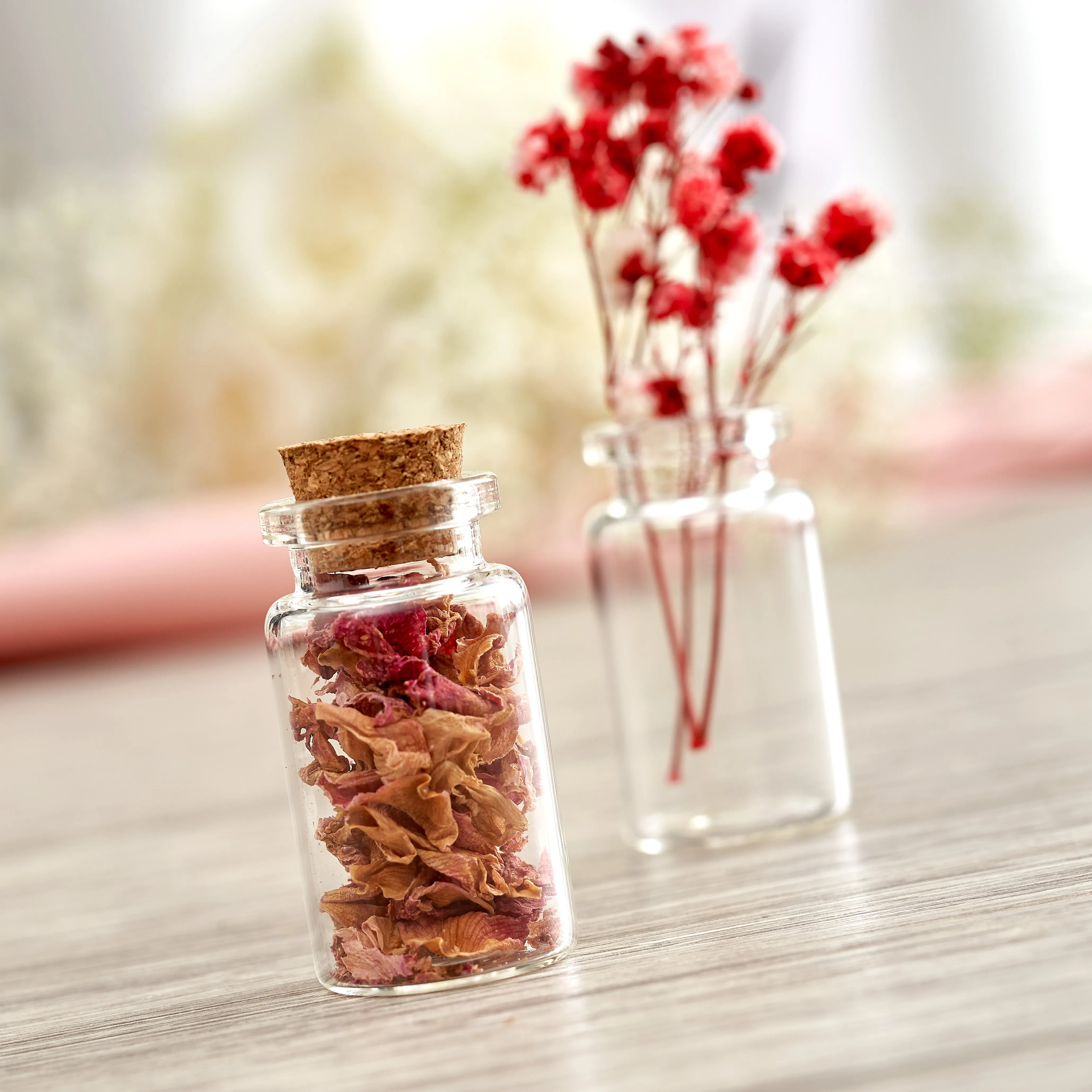 Mini Decorative Glass Bottles with Corks Lids