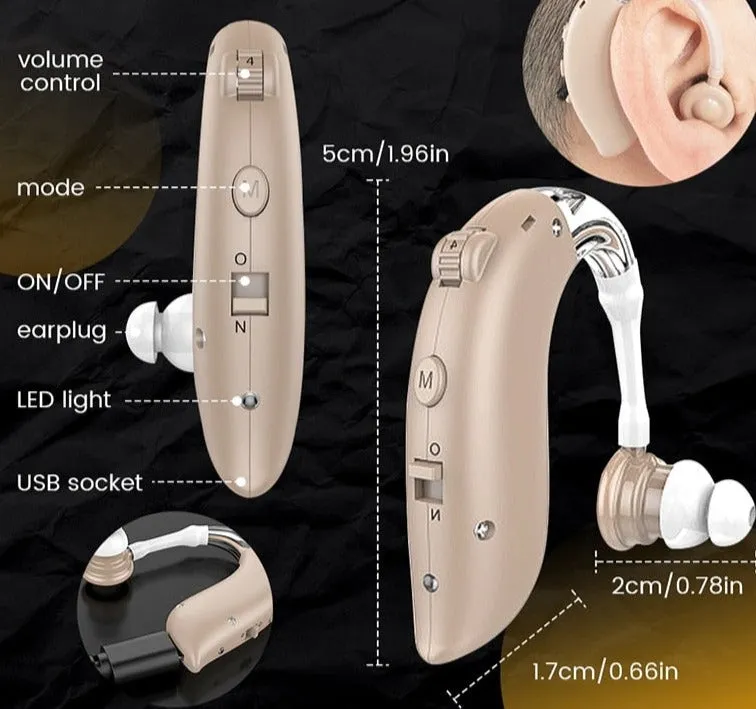 Mini Rechargeable Hearing Enhancing Amplifier or The Deaf & Elderly
