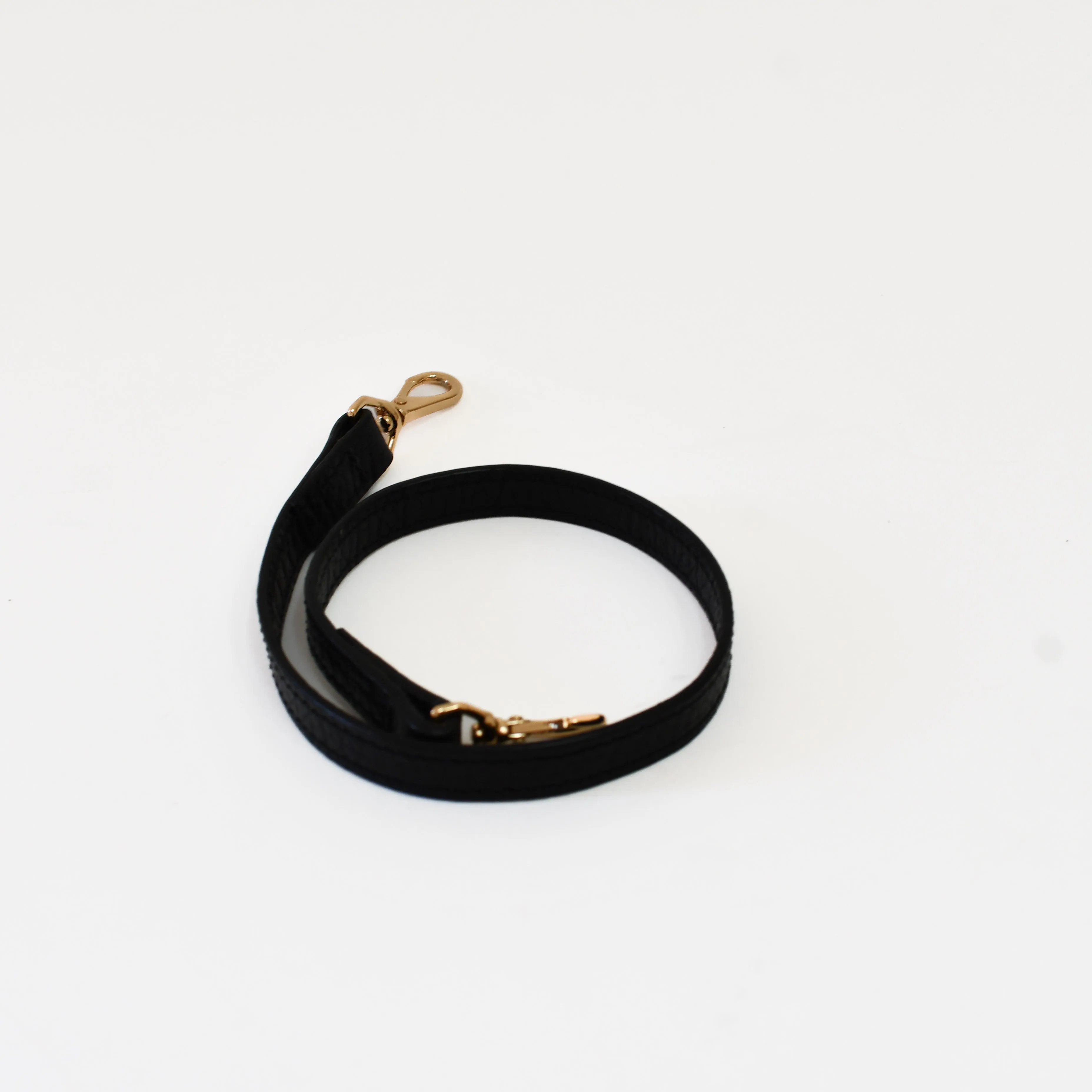 Mini Shoulder Strap, Black Luxe Pebble