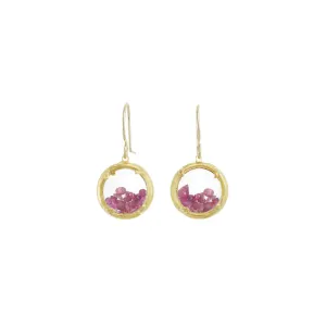 Mini Vermeil Ruby Shaker Earrings