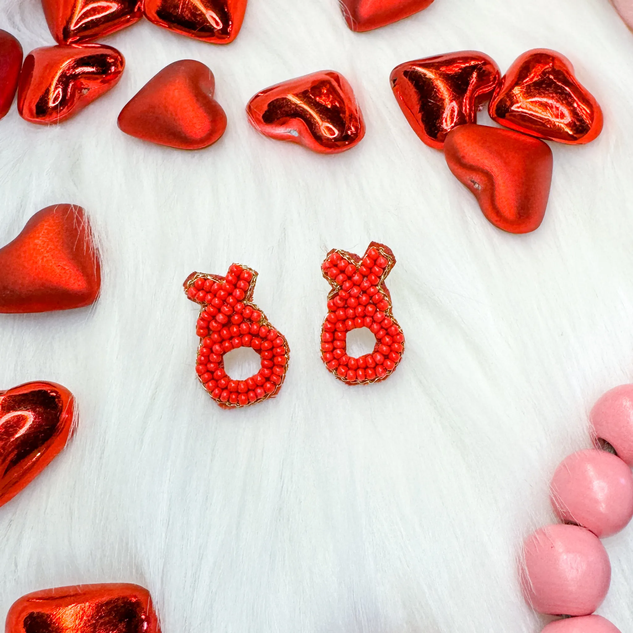 Mini XOXO Beaded Earrings