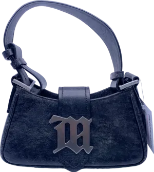 Misbhv Black Leather logo-plaque lshoulder bag