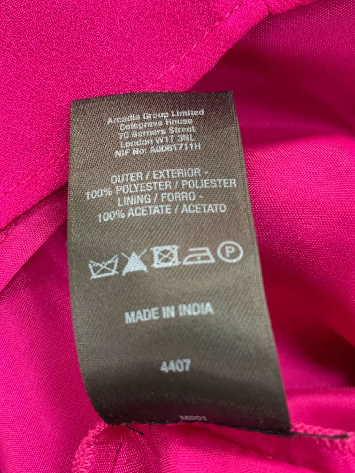 Miss Selfridge Pink Ruffled Strapless Dress UK 8
