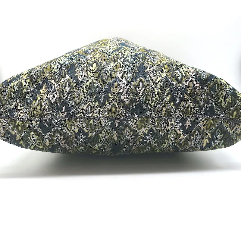 Missoni Messenger Bag Black/Green Lurex Knit Large Flat Crossbody NEW