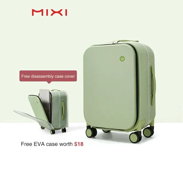 Mixi 2021 New Patent Design Aluminum Frame Suitcase Carry On Rolling Luggage Beautiful Boarding Cabin M9260