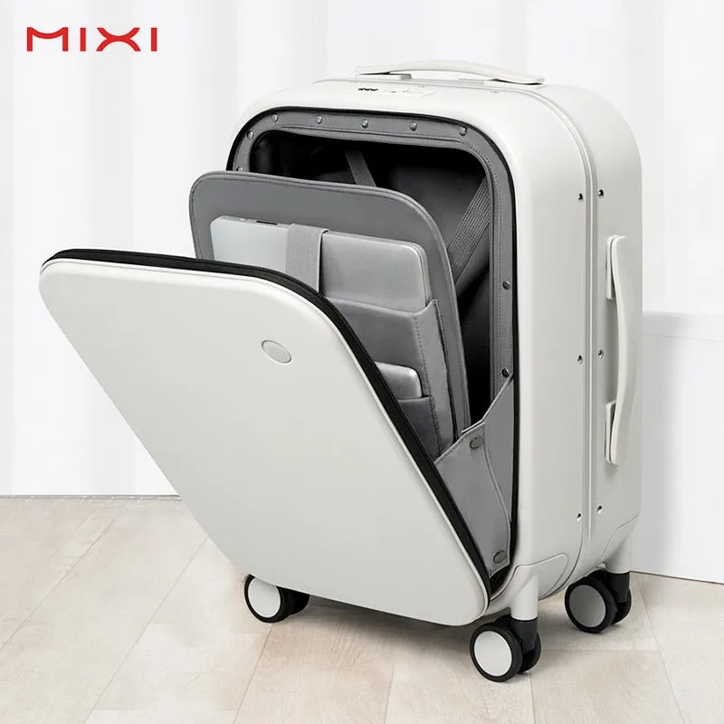 Mixi 2021 New Patent Design Aluminum Frame Suitcase Carry On Rolling Luggage Beautiful Boarding Cabin M9260