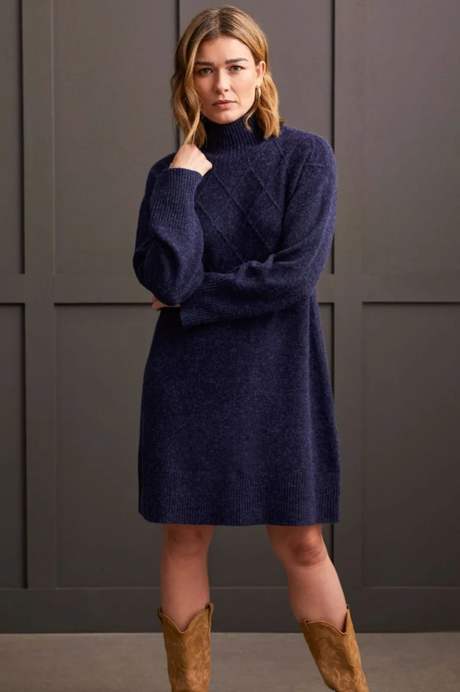 Mock Neck Sweater Dress