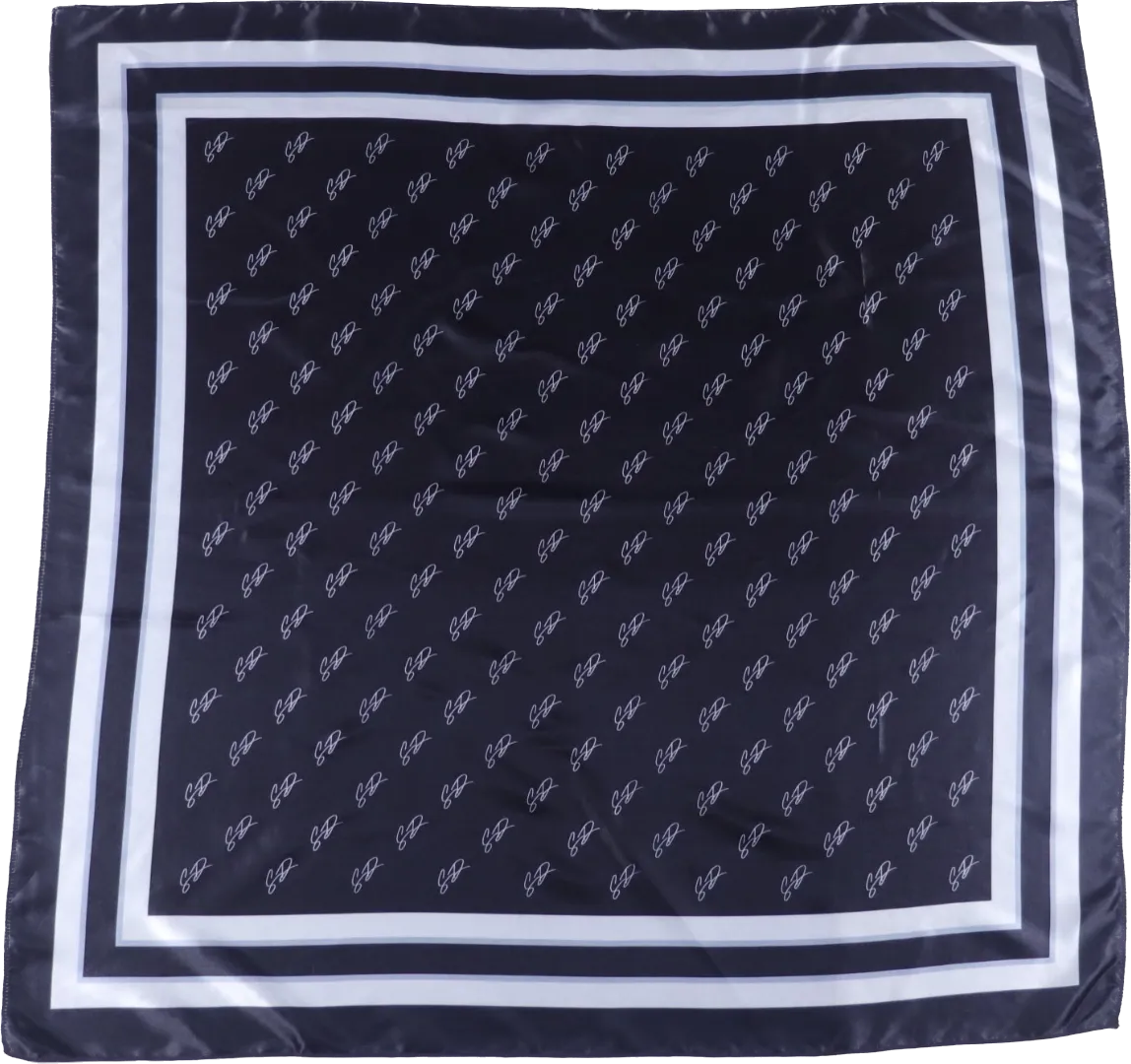 Monogram Silk Scarf (Black)