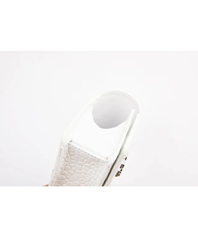 Monster G Italian Crocodile Texture Genuine Leather Golf Rangefinder Case White