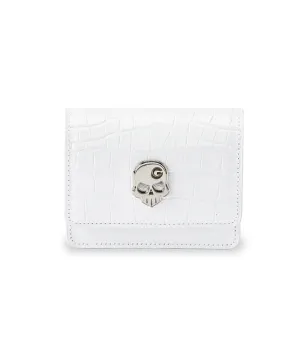 Monster G Italian Crocodile Texture Genuine Leather Golf Rangefinder Case White