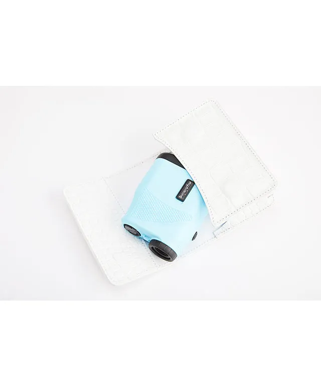 Monster G Italian Crocodile Texture Genuine Leather Golf Rangefinder Case White