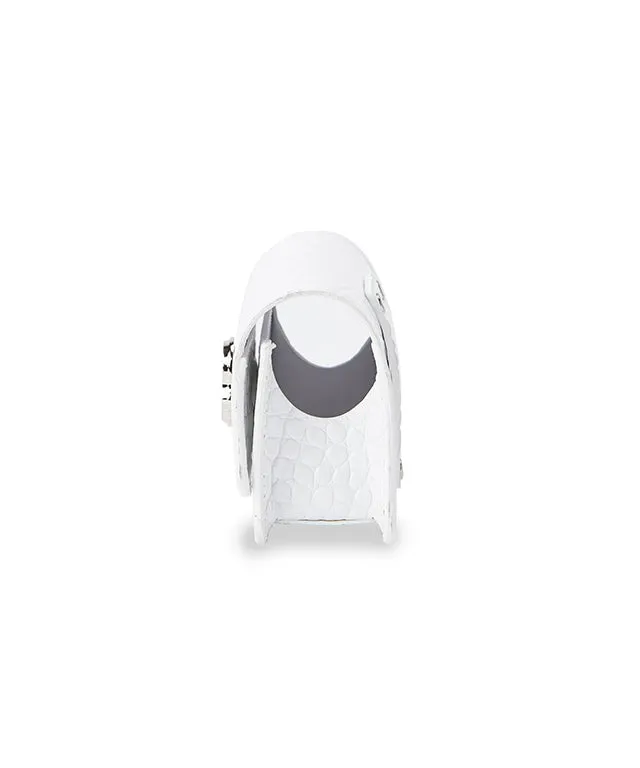 Monster G Italian Crocodile Texture Genuine Leather Golf Rangefinder Case White