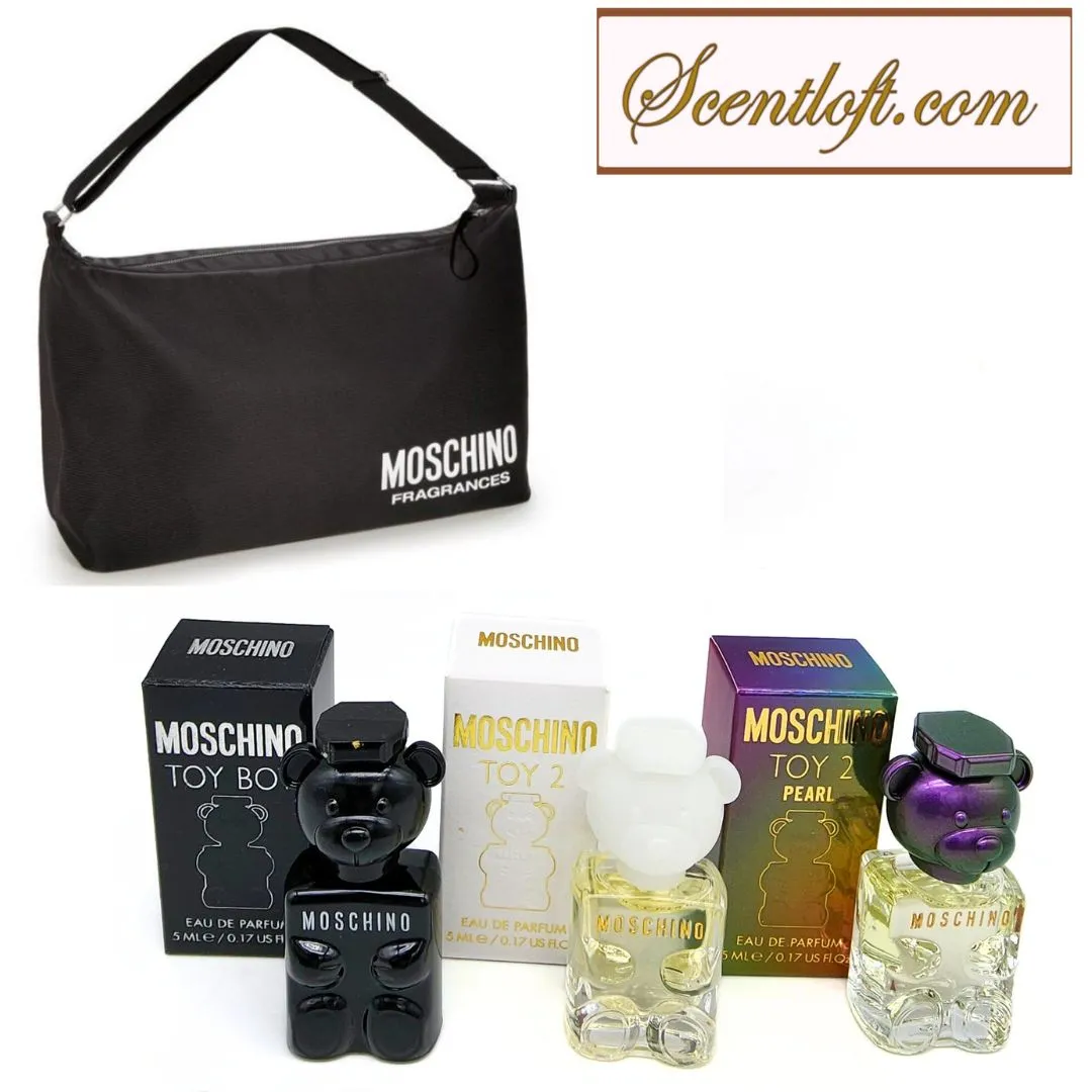 Moschino Sports Bag/  5ml Toy 2 and Toy 2 Pearl Miniature Perfume