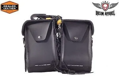 MOTORCYCLE WATERPROOF 2 PC PVC SADDLEBAG WITH BRAID GREAT PRICE