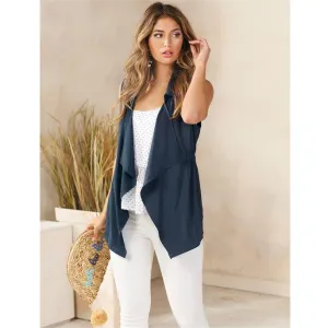 Mud Pie Raven Cinched Collared Vest