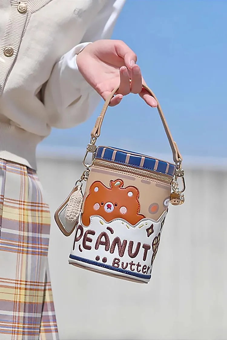 Multi-Color Embroidery Roaring Peanut Butter Sweet Lolita Bucket Bag