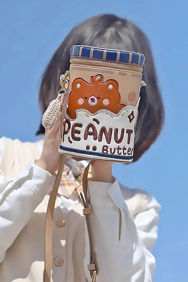 Multi-Color Embroidery Roaring Peanut Butter Sweet Lolita Bucket Bag