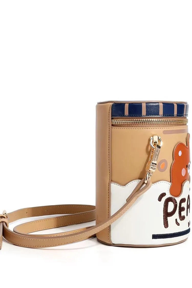 Multi-Color Embroidery Roaring Peanut Butter Sweet Lolita Bucket Bag