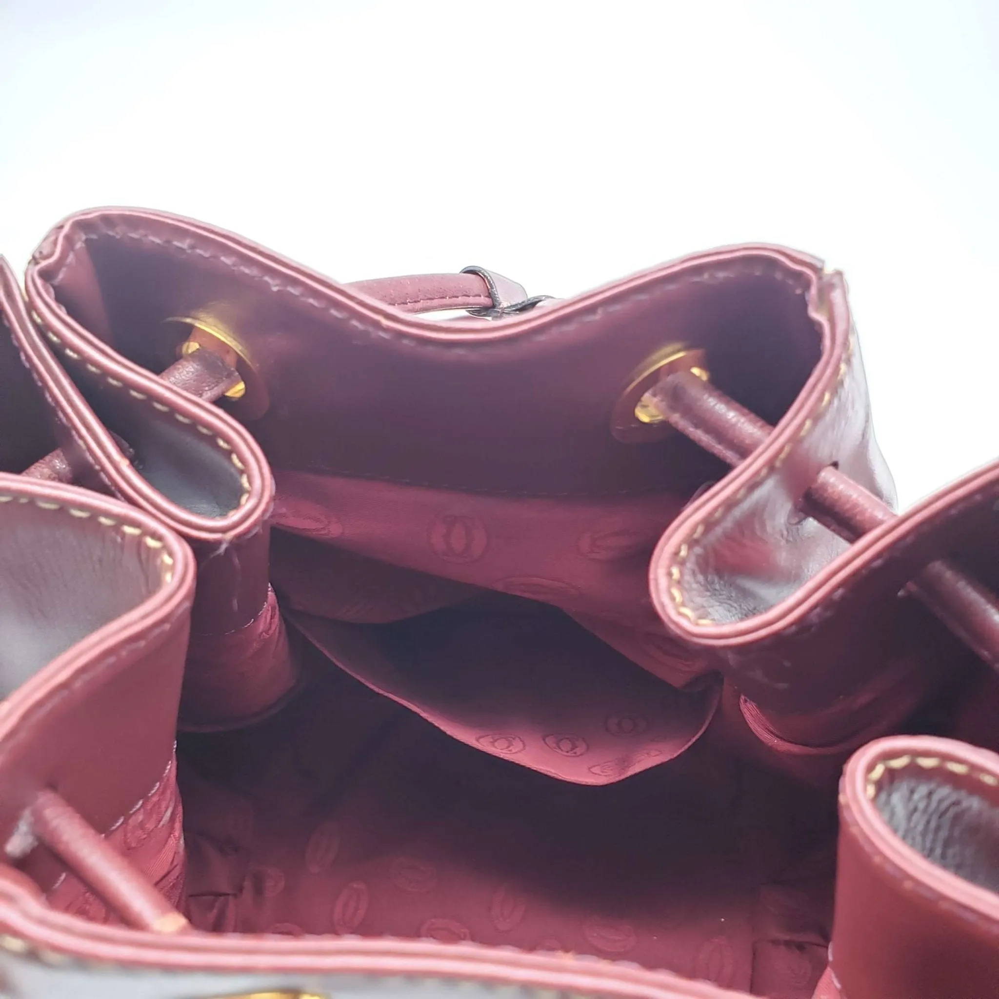 Must De Cartier Bordeaux Leather Shoulder Bag