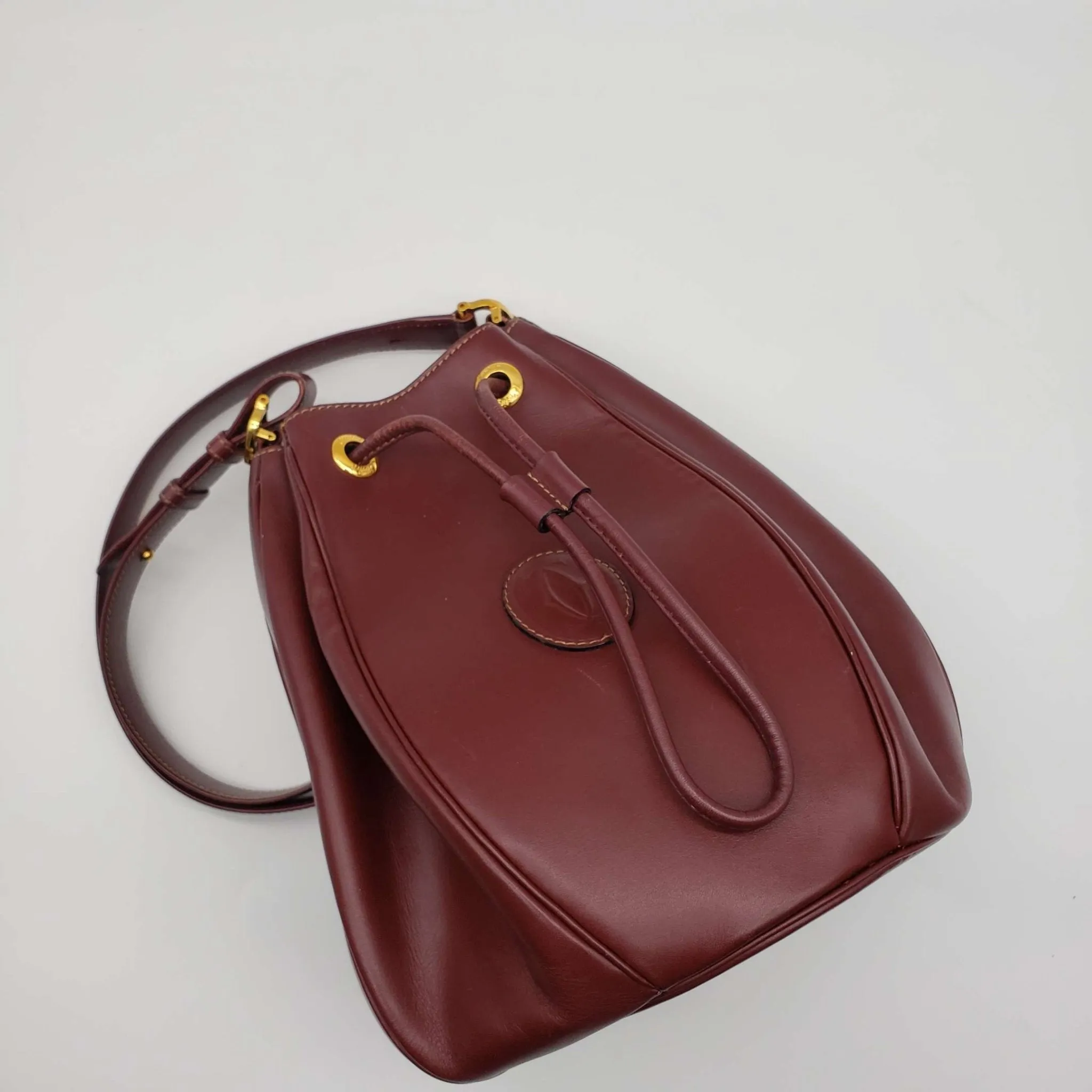 Must De Cartier Bordeaux Leather Shoulder Bag