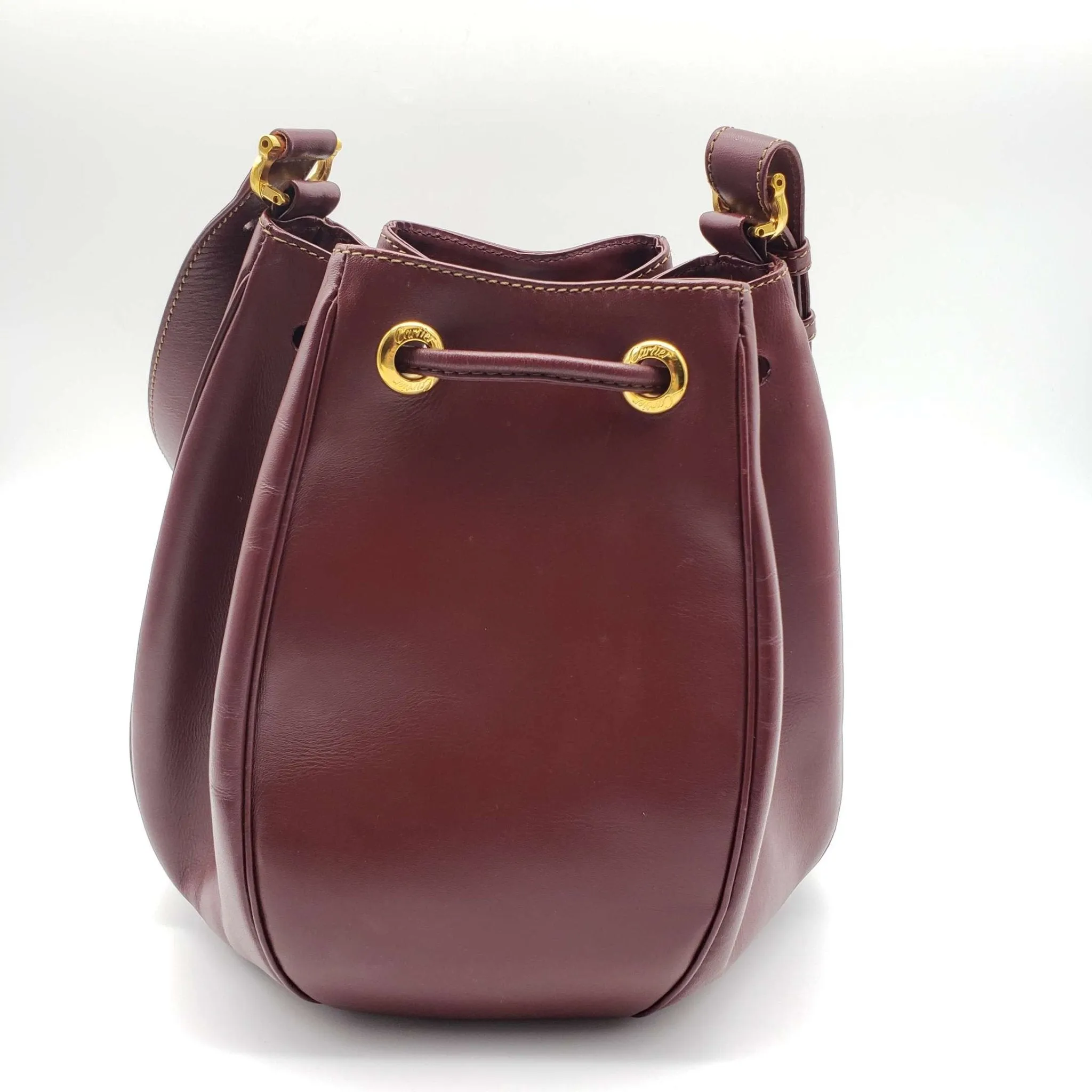 Must De Cartier Bordeaux Leather Shoulder Bag