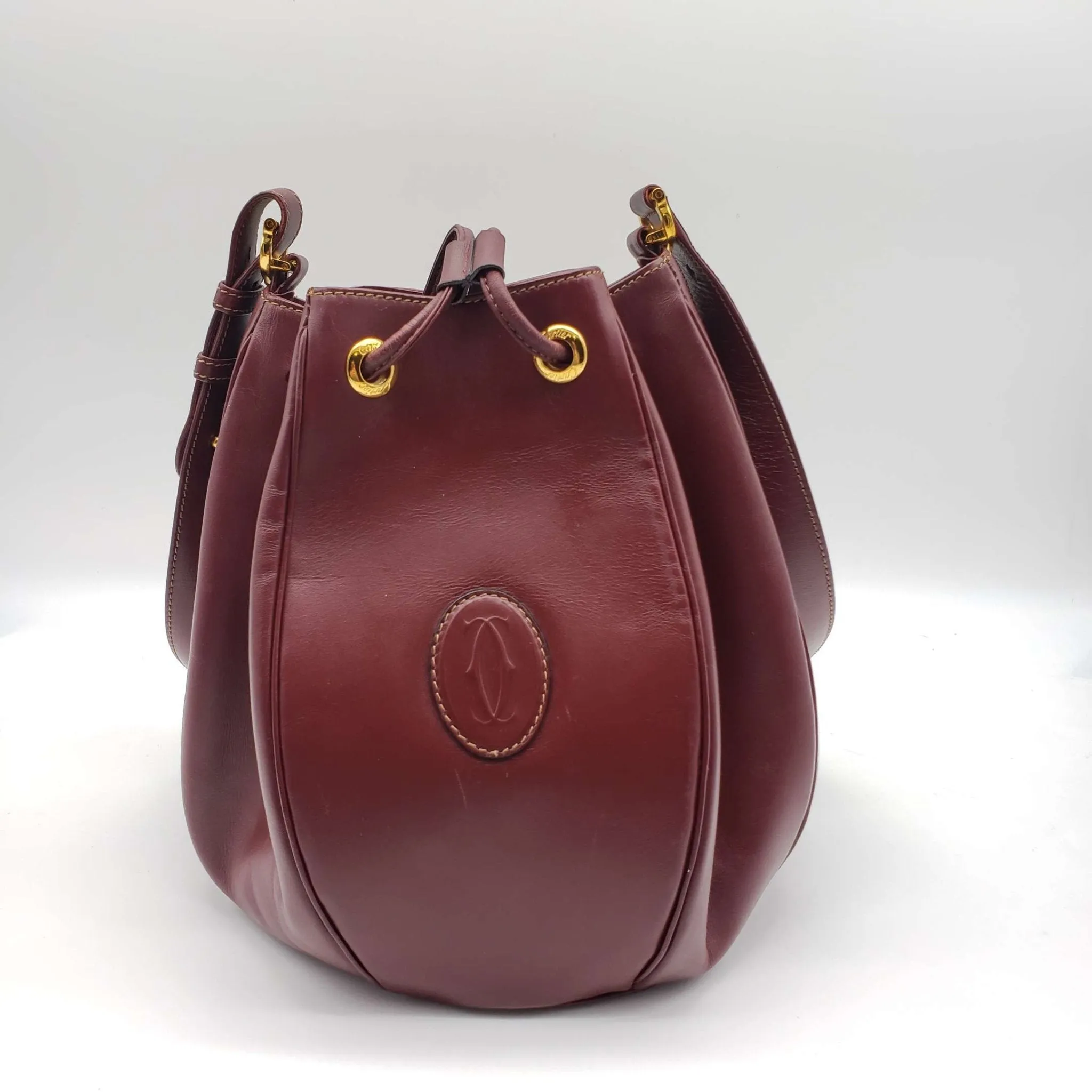 Must De Cartier Bordeaux Leather Shoulder Bag