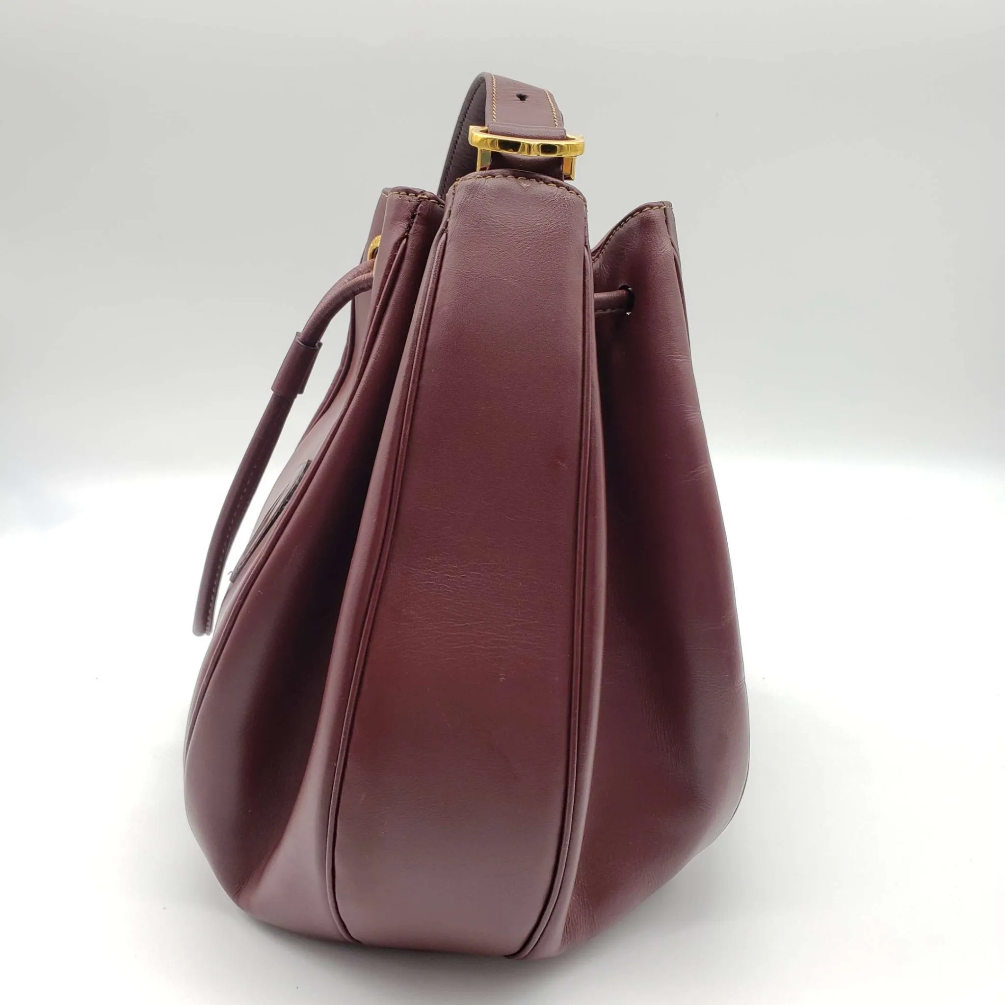 Must De Cartier Bordeaux Leather Shoulder Bag