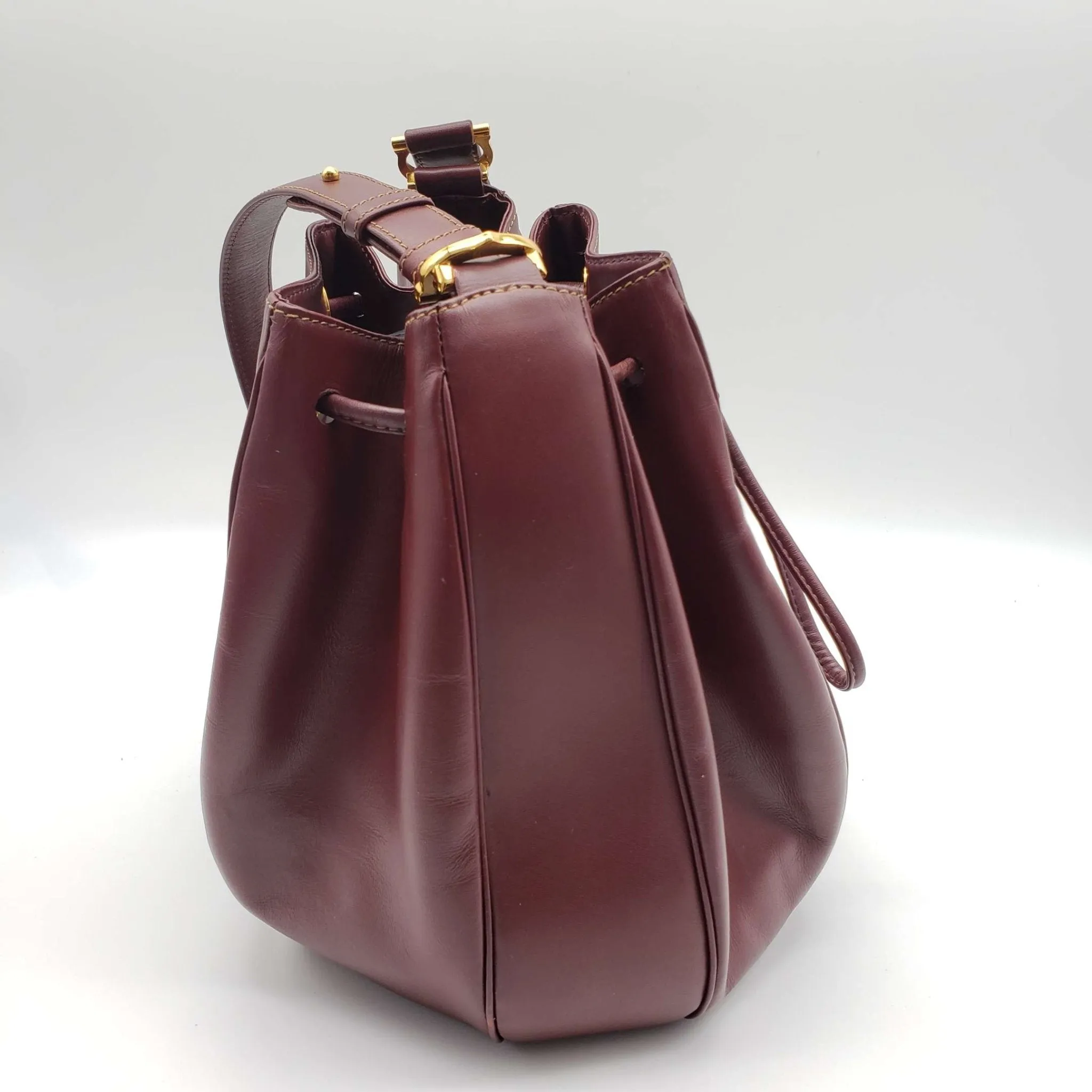 Must De Cartier Bordeaux Leather Shoulder Bag
