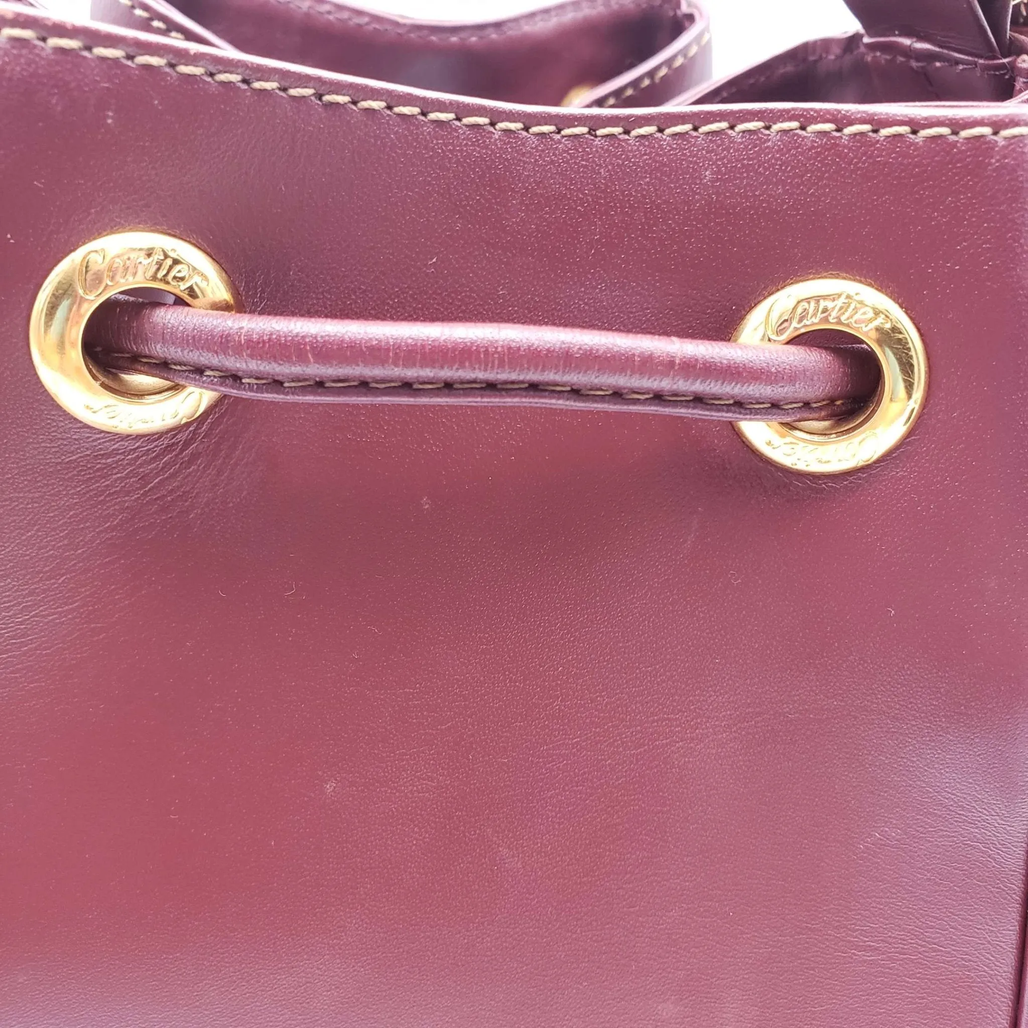 Must De Cartier Bordeaux Leather Shoulder Bag