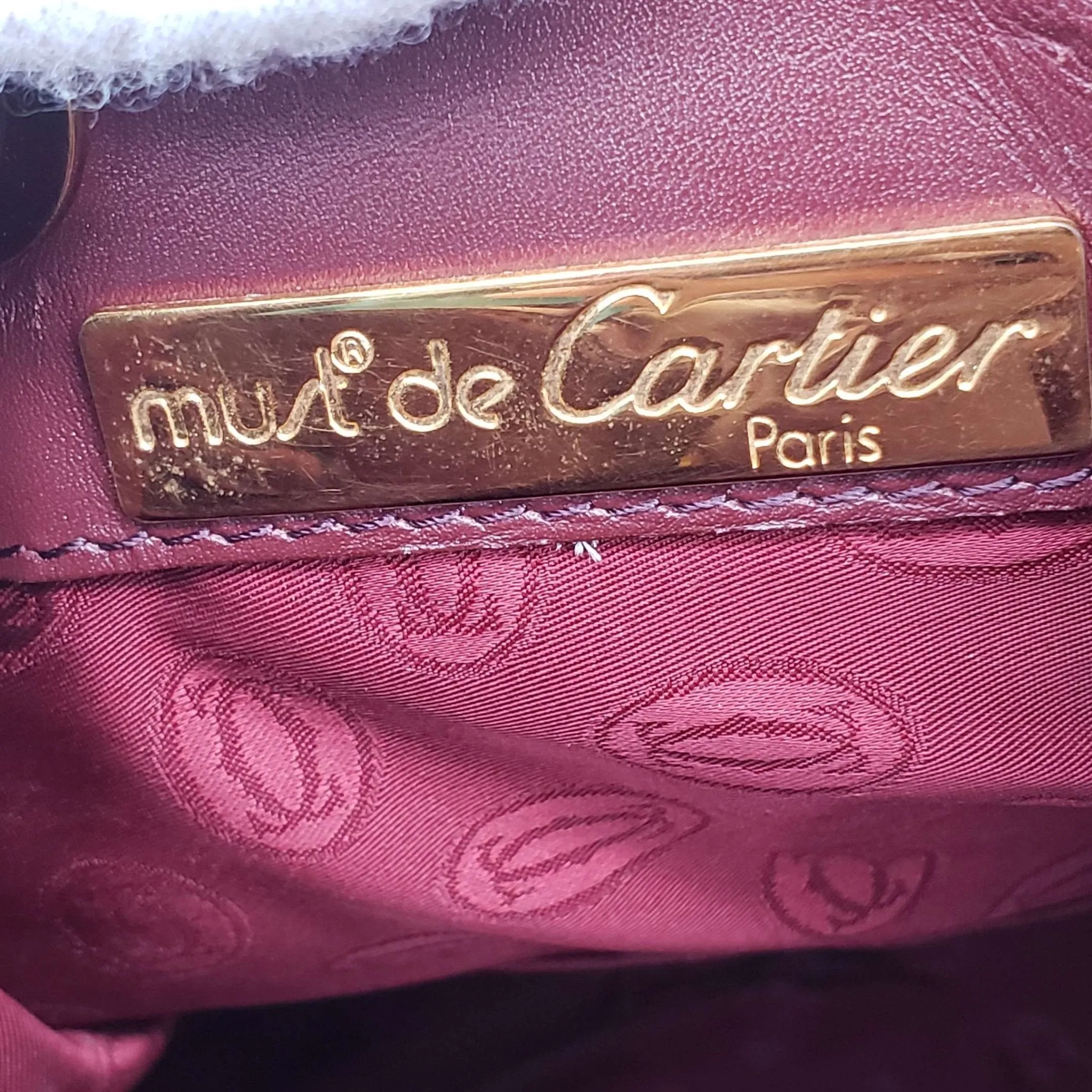 Must De Cartier Bordeaux Leather Shoulder Bag