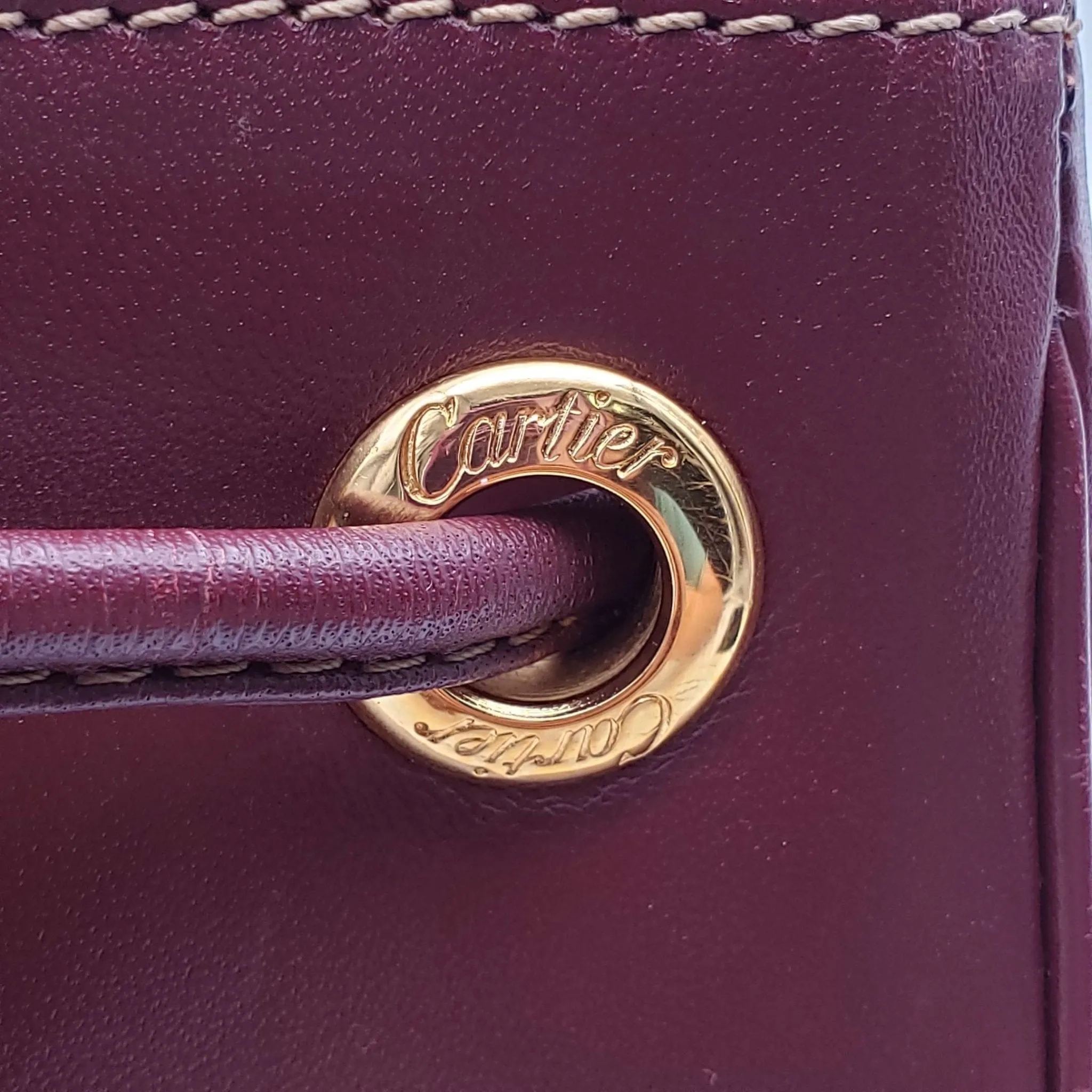 Must De Cartier Bordeaux Leather Shoulder Bag