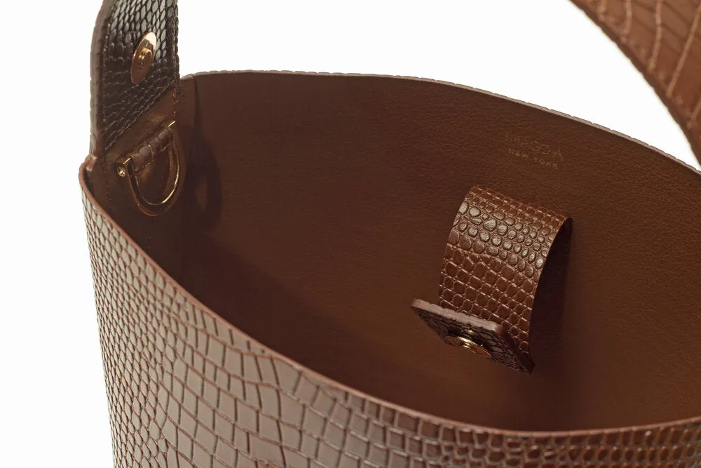 Nº49 Cross Handle Bucket - Chestnut Croc // WEB EXCLUSIVE