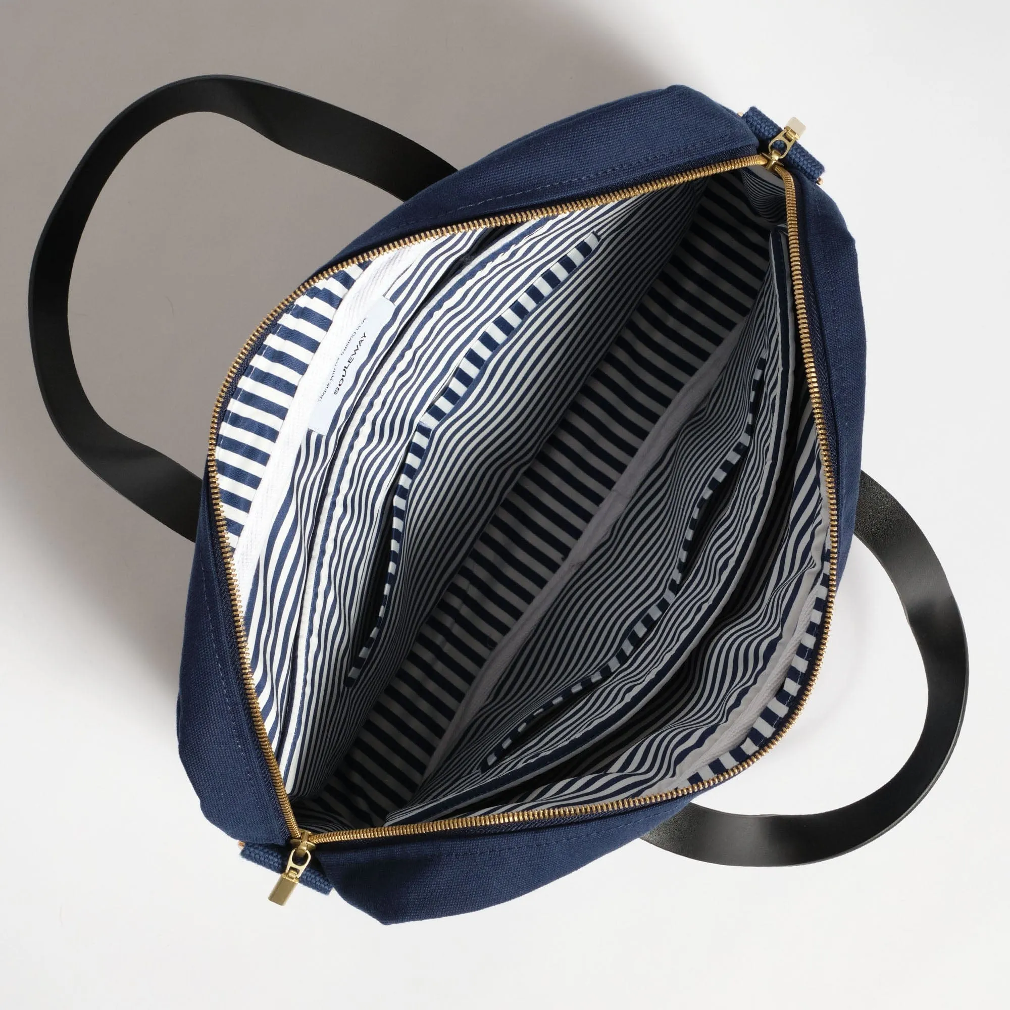 Natural Cotton Canvas Laptop Bag | Navy Blue