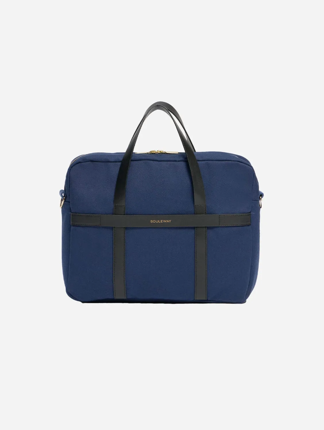 Natural Cotton Canvas Laptop Bag | Navy Blue