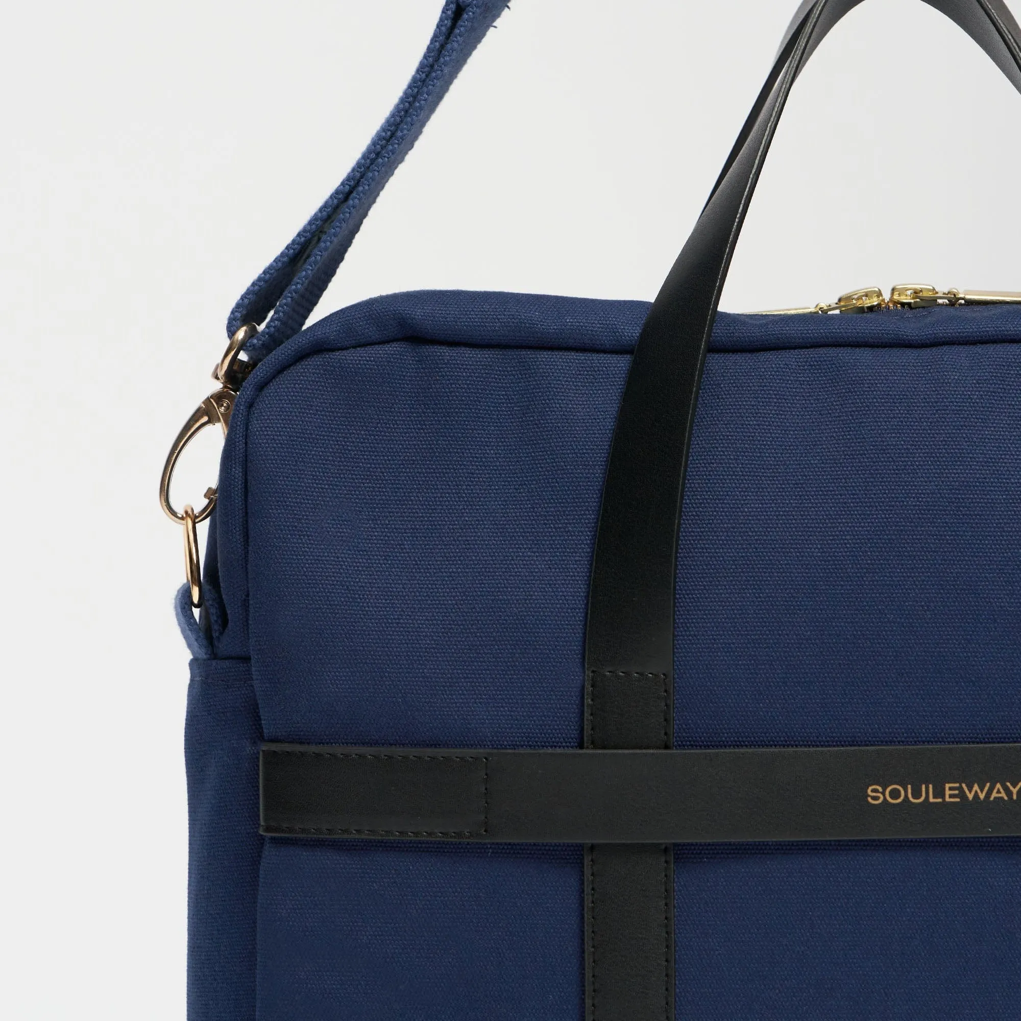 Natural Cotton Canvas Laptop Bag | Navy Blue