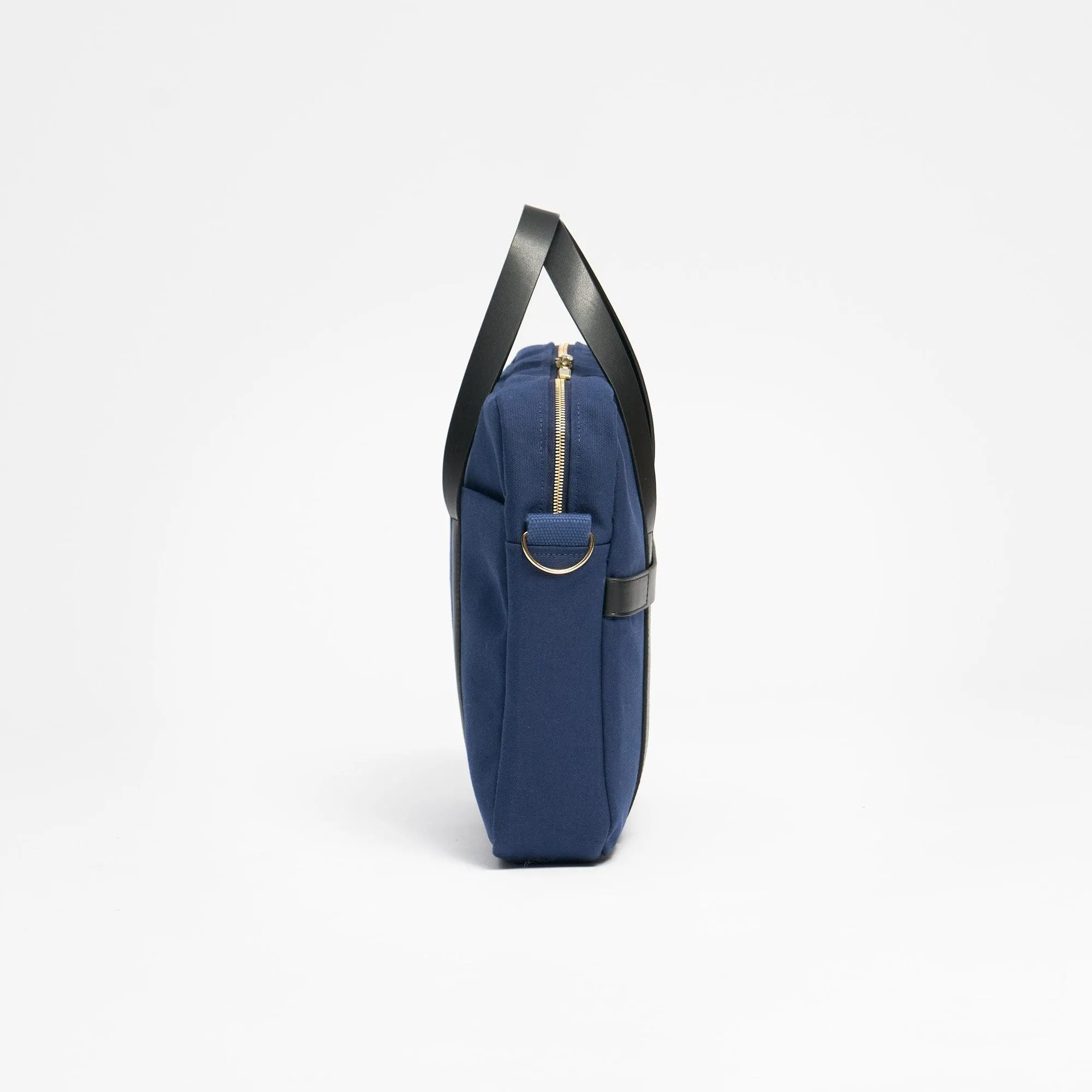 Natural Cotton Canvas Laptop Bag | Navy Blue