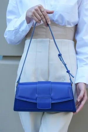 Navy Blue Clamshell Rectangle Bag