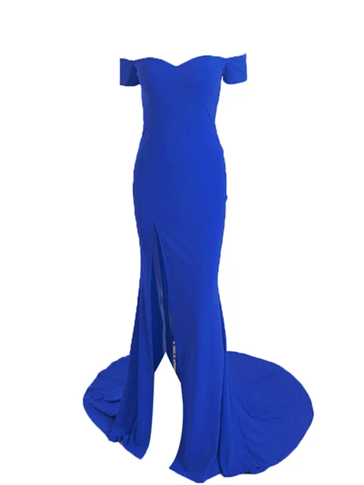 New Elegant Sexy Backless Satin Strappy Deep V Neck Floor Length Evening Dresses
