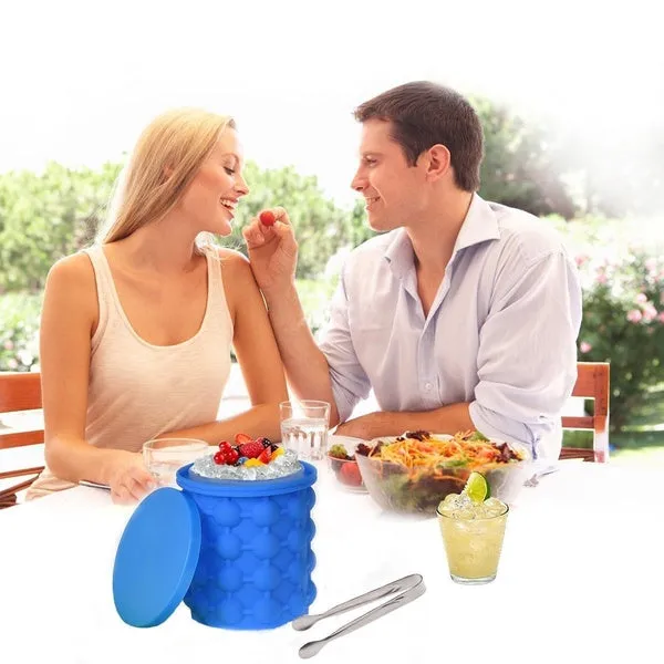 New Ice Cube Maker Genie Space Saving Silicone Ice Mug Mold Home Kitchen