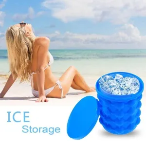 New Ice Cube Maker Genie Space Saving Silicone Ice Mug Mold Home Kitchen