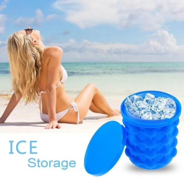 New Ice Cube Maker Genie Space Saving Silicone Ice Mug Mold Home Kitchen