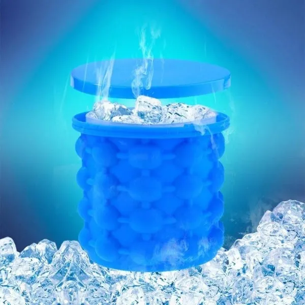 New Ice Cube Maker Genie Space Saving Silicone Ice Mug Mold Home Kitchen