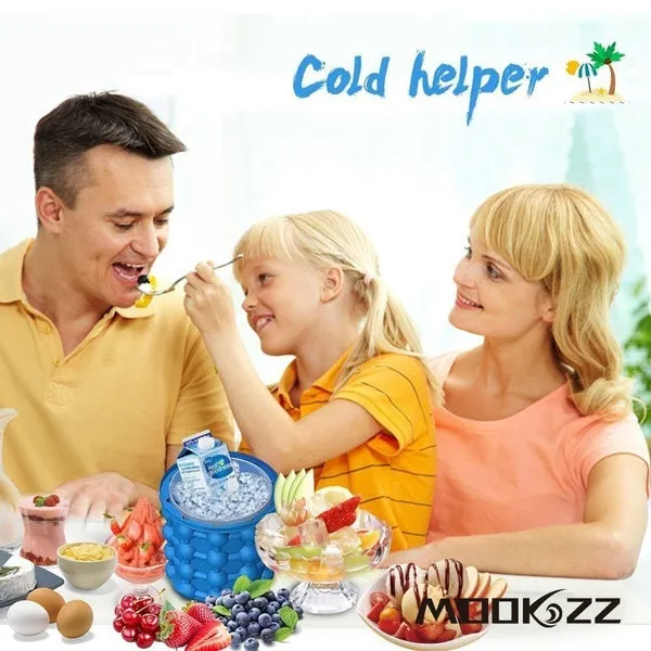 New Ice Cube Maker Genie Space Saving Silicone Ice Mug Mold Home Kitchen