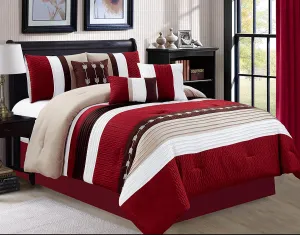 New in Bag! Luxury Luxlen 7 Piece Bed in Bag Comforter Set - Oversized ( California King, Burgundy) Retails $193 w/tax!