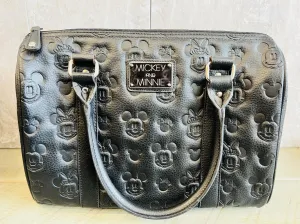 New Mickey & Minnie Handbag, Black, red interior 12" X 11"